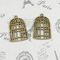Vintage Openwork Birdcage Charm Metal Jewelry Component, 6 Finish Options view 2