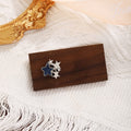 Elegant Denim Blue Enamel Star Rhinestone Silver Needle Stud Fashion Jewelry Earrings view 2