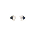 Elegant Denim Blue Enamel Star Rhinestone Silver Needle Stud Fashion Jewelry Earrings view 5