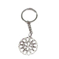Metal Hollow Floral Disc Keychain Bag Charm Gift view 5