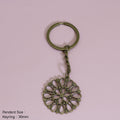 Metal Hollow Floral Disc Keychain Bag Charm Gift view 2