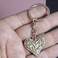 Zinc Alloy Tree Of Life Heart Keychain Bag Charm Gift view 4