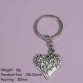 Zinc Alloy Tree Of Life Heart Keychain Bag Charm Gift view 2