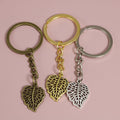 Metal Hollow Leaf Keychain Bag Charm Gift view 3