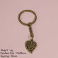 Metal Hollow Leaf Keychain Bag Charm Gift view 2