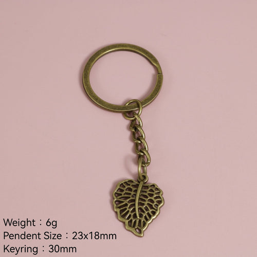 Metal Hollow Leaf Keychain Bag Charm Gift