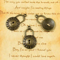 Vintage Love Padlock Charm Metal Jewelry Component, 3 Finish Options view 2