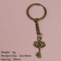 Zinc Alloy Unlocking Key Shape Keychain Car Key Ring view 2