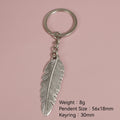 Zinc Alloy Minimalist Feather Keychain Bag Charm Gift (6215) view 2