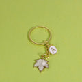 Zinc Alloy Maple Leaf Letter Keychain Bag Charm view 2