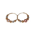 Light Luxury Faux Pearl Ball Twist Texture Geometric Hoop Earrings For Women view 5