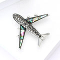 Alloy Abalone Shell Airplane Brooch Pin For Creative Fashion Accessories view 3