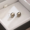 Elegant Korean Style Glossy Candy Bean Acrylic Pearl Studs With Silver Pins For Women Earrings view 4