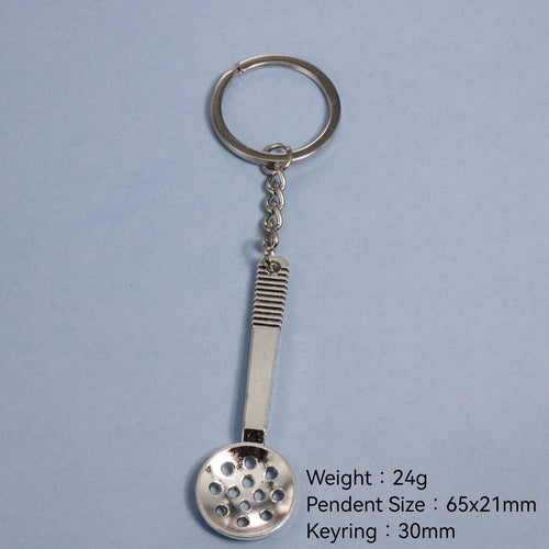 Zinc Alloy Minimalist Skimmer Spoon Keychain For Kitchen Gift