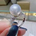 Women's Faux Pearl Luxury Ring With Zircon, Princess Fairy Style Fashion Jewelry view 1