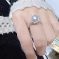 Women's Faux Pearl Luxury Ring With Zircon, Princess Fairy Style Fashion Jewelry view 3