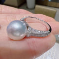 Women's Faux Pearl Luxury Ring With Zircon, Princess Fairy Style Fashion Jewelry view 2