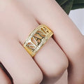 Electroplated Hollow NANA Letter Ring For Women Trendy Personalized Metal Jewelry view 3