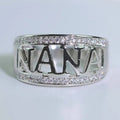 Electroplated Hollow NANA Letter Ring For Women Trendy Personalized Metal Jewelry view 2