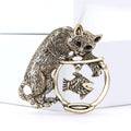 Alloy Cartoon Cat Fishing Brooch For Suit And Sweater view 2