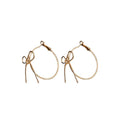Light Luxury Bow Hoop Earrings Iron Minimalist Fashion Versatile Women's Ear Jewelry view 5