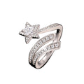 Double Wrap Sun Moon Star Open Ring And Shooting Star Earrings Jewelry Set For Women view 5