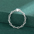 Minimalist Link Buckle Geometric Ring, Simple Fashion Single Band For Daily Women's Accessories view 3