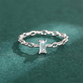 Minimalist Link Buckle Geometric Ring, Simple Fashion Single Band For Daily Women's Accessories view 1