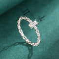 Minimalist Link Buckle Geometric Ring, Simple Fashion Single Band For Daily Women's Accessories view 4