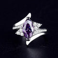 3D Micro Pave Geometric Ring For Women, Marquise Line Design Fashion Korean Jewelry view 1