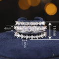 Women's Geometric Ring Four Piece Set, Sparkling Fashion Engagement Wedding Jewelry view 4