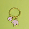 Zinc Alloy Maple Leaf Letter Keychain Bag Charm Gift view 3
