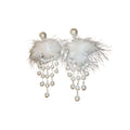 925 Silver Needle Faux Pearl Feather Drop Earrings Chic Floral Teardrop Geometric Light Luxury Jewelry view 5