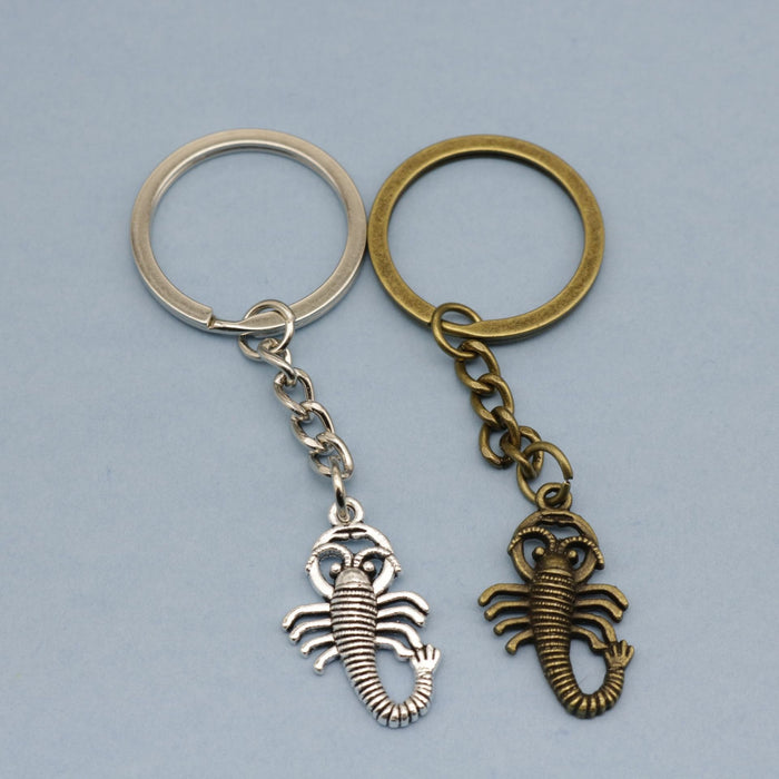 Metal Shrimp Lobster Keychain Seafood Bag Charm Gift
