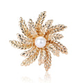 Metal Alloy Pearl Wheat Snowflake Brooch Pin For Sweaters And Coats view 5