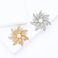 Metal Alloy Pearl Wheat Snowflake Brooch Pin For Sweaters And Coats view 1