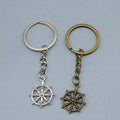 Zinc Alloy Ship Wheel Paddle Keychain Nautical Bag Charm Gift view 1