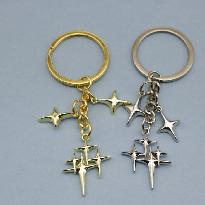 Metal Star Cluster Keychain Bag Charm Gift