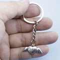 Zinc Alloy Friends Heart Wings Keychain Gift Key Ring view 4