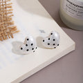 French Polka Dot Heart Pearl Studs Elegant Light Luxury Winter Women's Fashion Earrings view 2