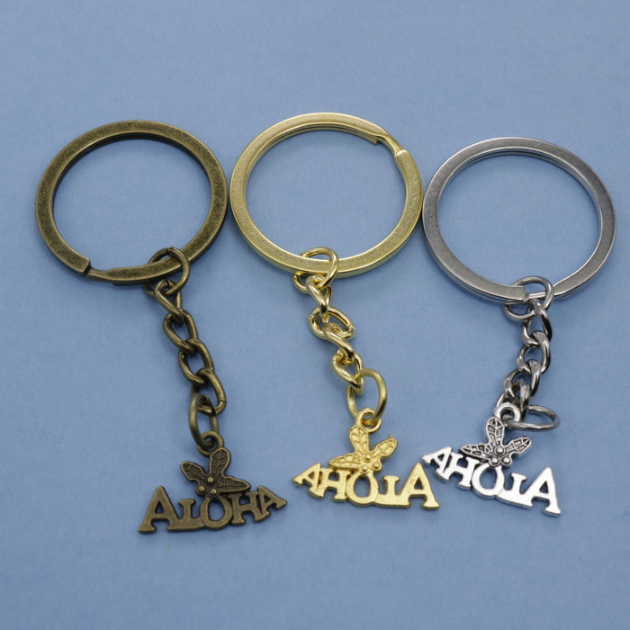 Zinc Alloy Aloha Hawaii Letter Keychain Bag Charm Gift