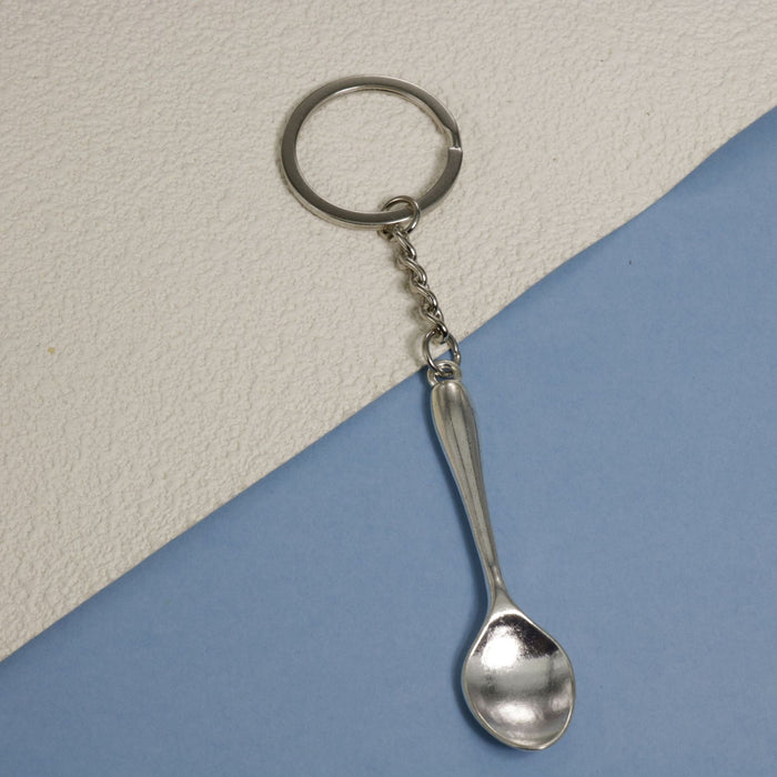 Zinc Alloy Spoon Shape Keychain For Kitchen Gift