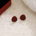 Light Luxury Vintage Glossy Red Enamel Acrylic Irregular Candy Bean Silver Pin Stud Earrings view 4