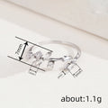 Crystal Elegant Simple Geometric Marquise Open Adjustable Ring For Women, Daily Fashion Jewelry view 3