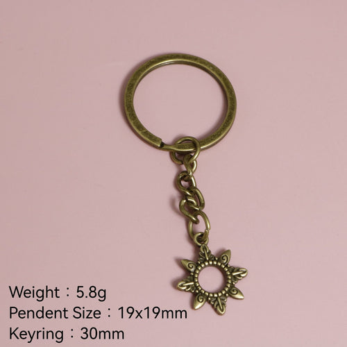Metal Sun Keychain Bag Charm Gift for Women