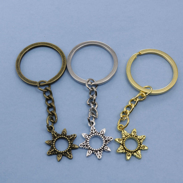 Metal Sun Keychain Bag Charm Gift for Women