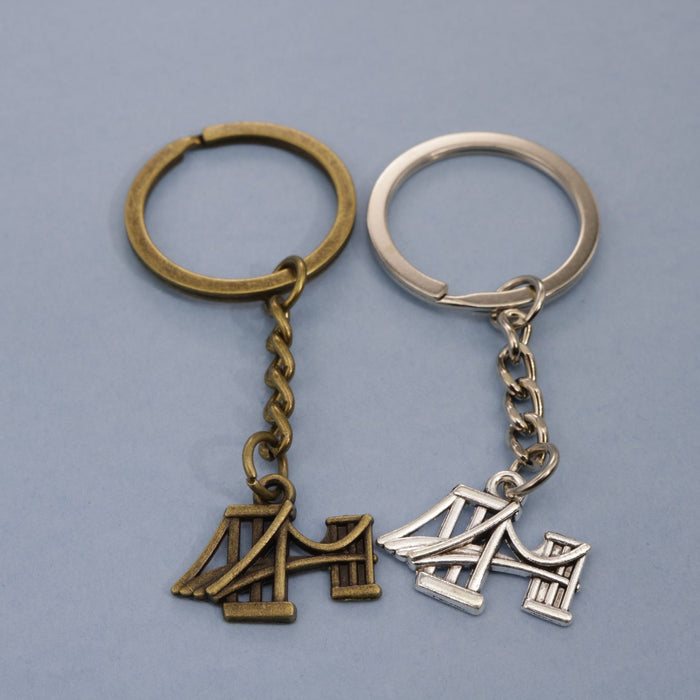Zinc Alloy Minimalist Bridge Keychain Bag Charm Gift