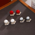 Vintage Luxury Jellyfish Shape Faux Pearl Rhinestone Alloy Silver Needle French Stud Earrings view 1