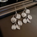 Light Luxury Metal Leaf Necklace And Earrings Jewelry Set Statement Collarbone Chain view 4