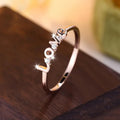 Love Theme Micro Pave Zircon Ring For Women Minimalist Elegant Valentine's Jewelry view 3